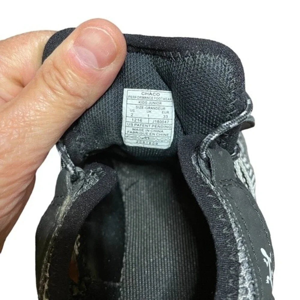 Chaco Youth J180047 'OutCross' Grey Black Outdoor Shoes Youth Size 2
